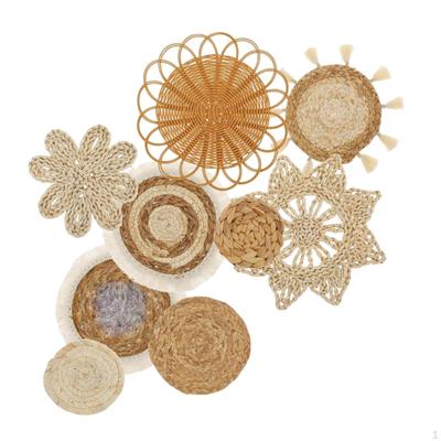 9 kusů Ručně tkaná bohémská nástěnná dekorace kombo Ručně vyráběné Rustikální Stylové pro dekoraci dětského pokoje