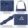 Kitchen Cooking Aprons 82x68cm Adjustable Bib Waterproof Long Ties Chef Apron with 2 Pockets for Men Women Chef, Navy Blue