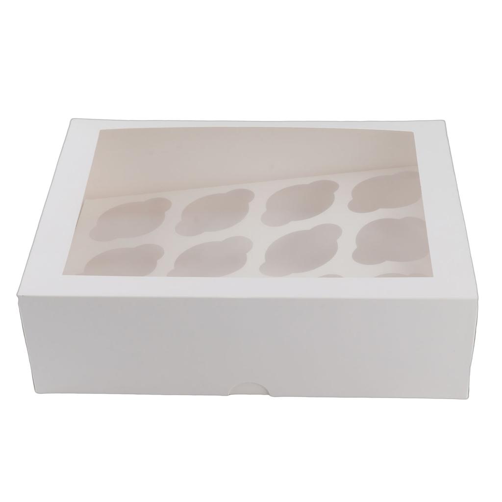 25Pcs Cupcake Box Range 12 Hole Window Face Wedding Birthday Party Christmas Gift
