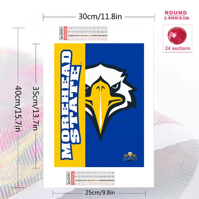 Morehead State Eagles 100% Round Full Drill 5D DIY Diamond Painting Embroidery Cross Stitch Rhinestone Décor