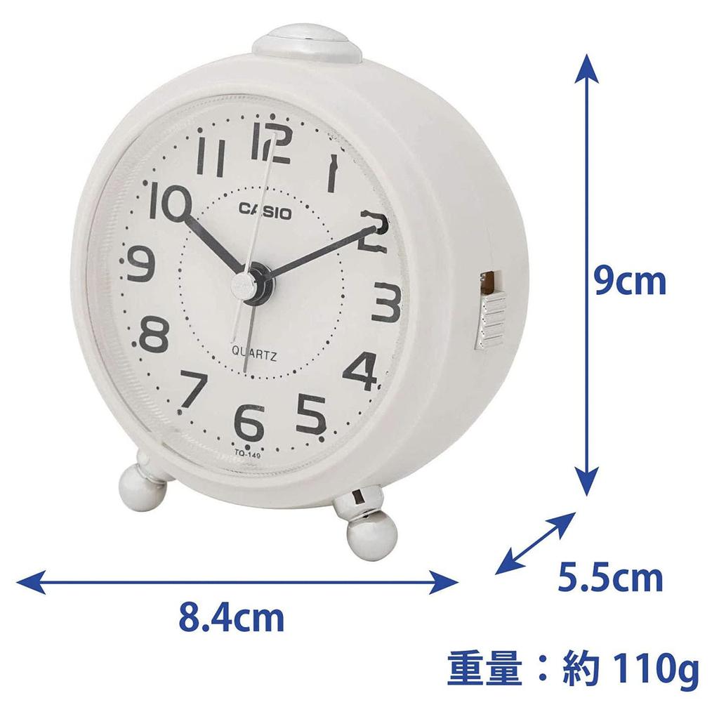 Casio Alarm Clock Table Clock White Analog Small Snooze Light TQ-149-7JF