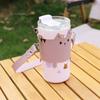 PU Leather Water Mug Tumbler Holder Pouch Anti Scalding Cute Cat Design Milk Tea Cup Cover Hand-held Outdoor Cups Carrier