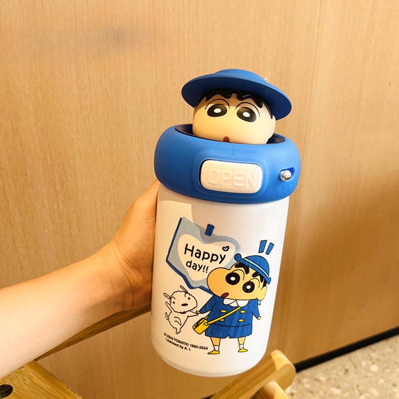 Crayon Small New Thermos Cup Male and Female Students New High Appearance Level Student Water Cup Pot Stainless Steel Children's Straw Cup