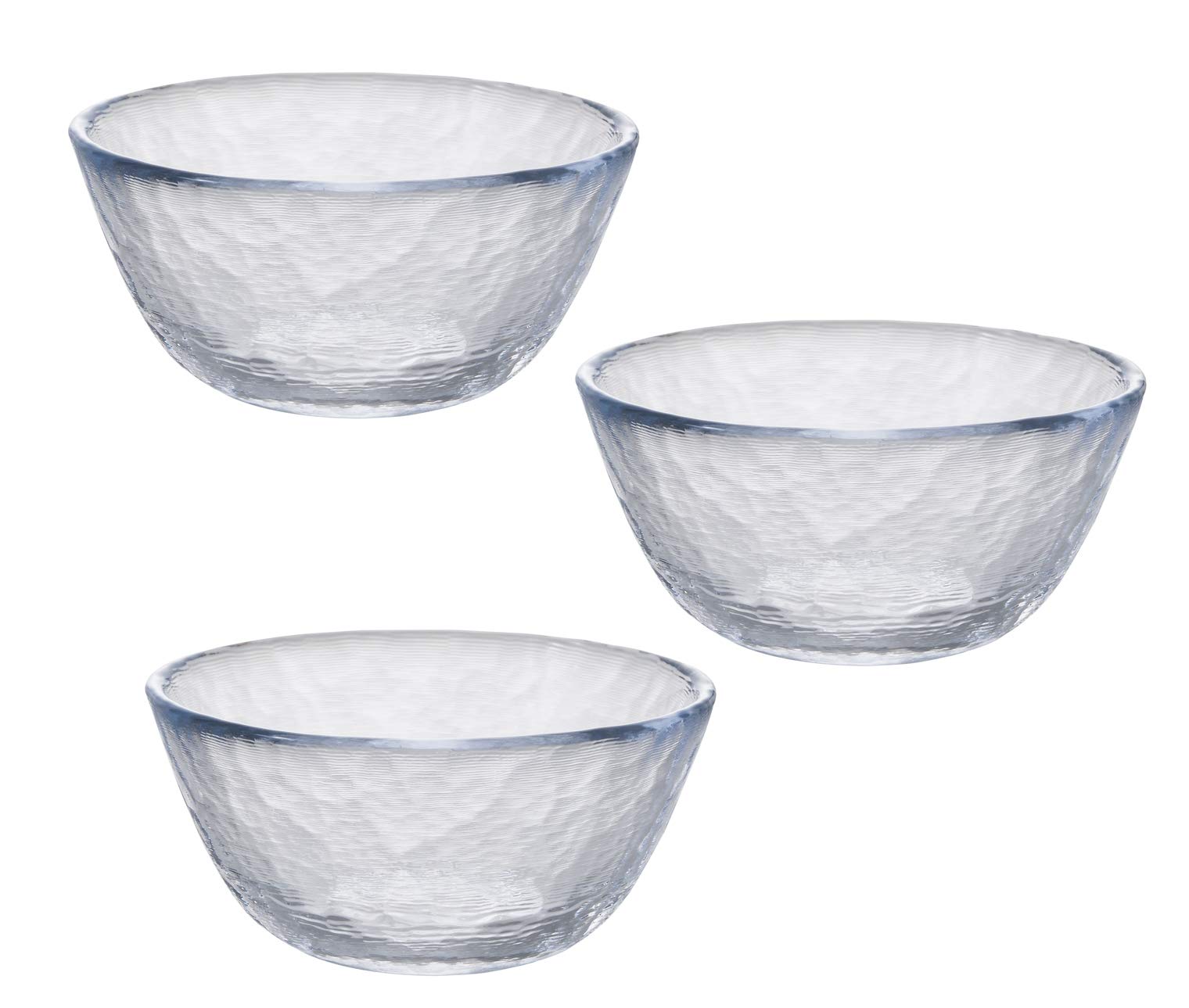

Aderia (ADERIA) Crafty Standard Glass Bowl, Clear, 10.5cm Diameter x 5cm High, Set of 3, Made in Japan, F47102
