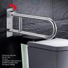 Flip Up Bathroom Grab Bar Stainless Steel Ergonomics 90° Vertical Rotation Wall Mount Toilet Handrails for Old People