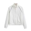 Women's Stand Up Collar Zipper Sports Casual Short Jacket Long Sleeved Cardigan Jacket