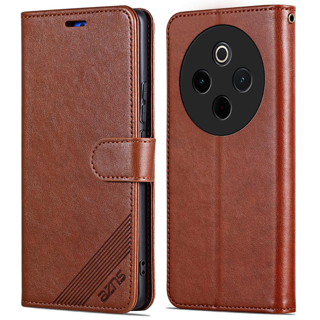 AZNS For vivo Y300 Pro 5G Case Anti-Scratch PU Leather Stand Wallet Phone Cover