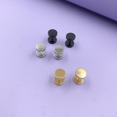 Unisex Piercing Schmuck, Herren Runde Edelstahl Ohrringe, Schwarz Gold Silber Ohrringe