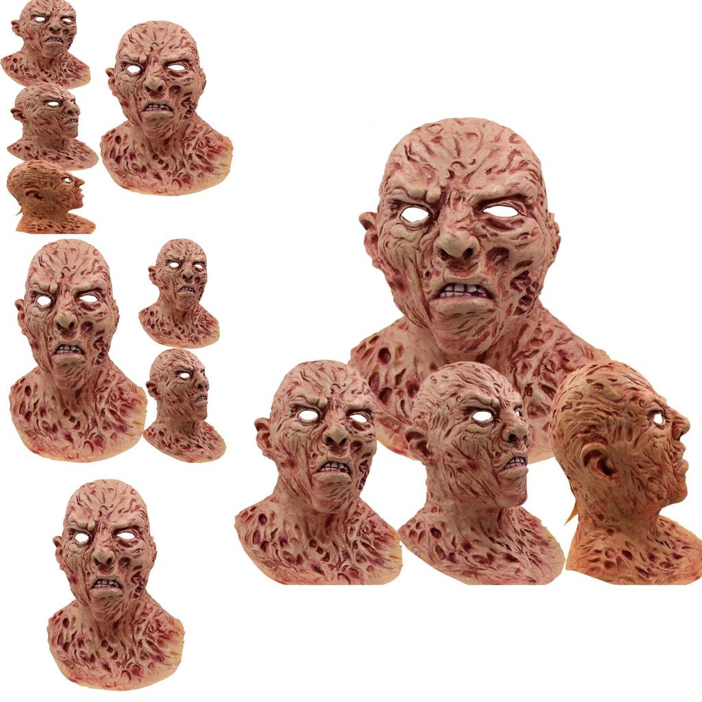 Gruselige Freddy Krueger Latexmaske Vollkopfhelm für Halloween-Party Cosplay