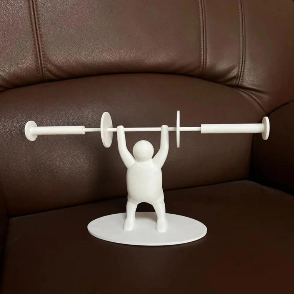 Funny Toilet Paper Shelf 3d Printing Weightlifting Figurine Napkin Rack Home Decor Organizer For Tissue Rolls Wipes Towels