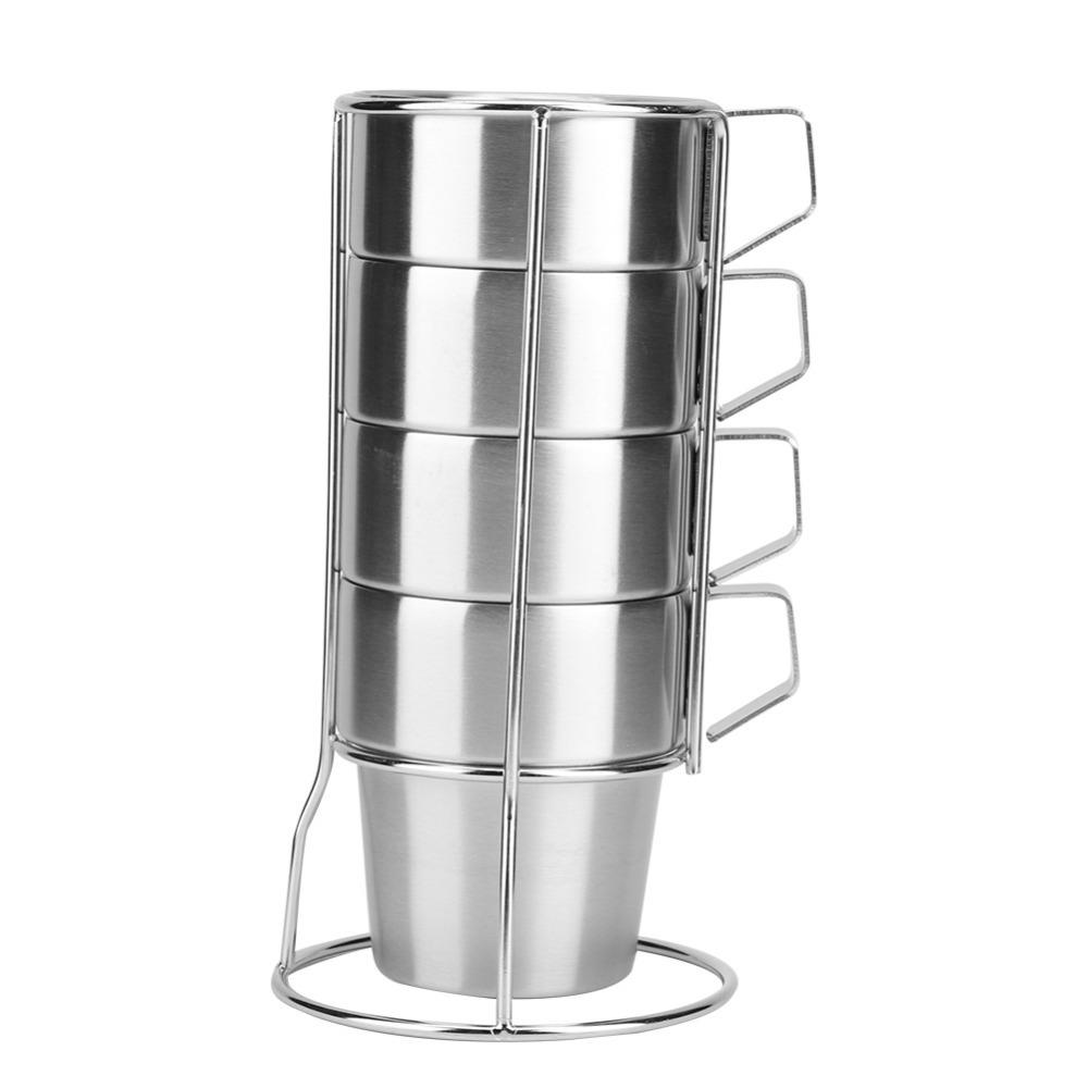 With Handle Stainless Steel Coffee Cup Stainless Steel Espresso Cups Coffee Drink