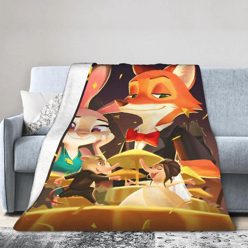 Zootopia Blanket Flannel Funny Warm Throw Blankets for Coverlet Winter