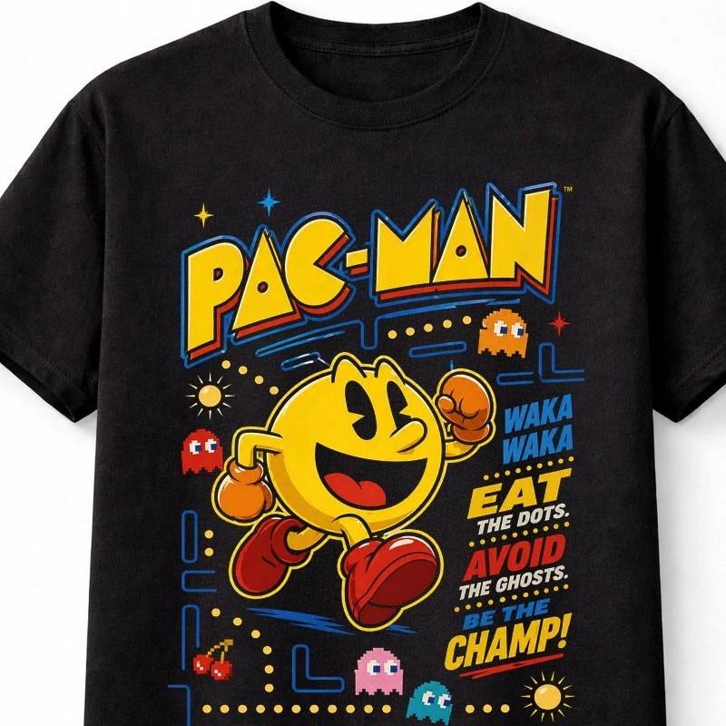 Pac Unisex Retro Arcade Gaming TShirt Classic Ghost Chase Unisex TShirt S
