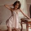 Flower lace sexy deep V perspective sexy lingerie private backless neck sex suspender