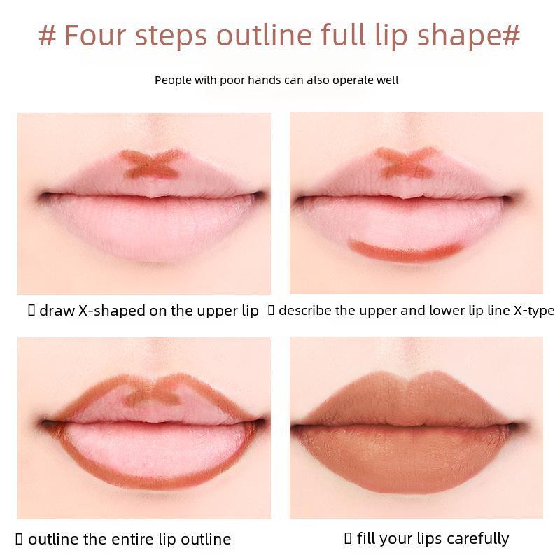 Han Qian Waterproof Rotating Lip Liner Pen - Langvarig matt finish for definerte lepper