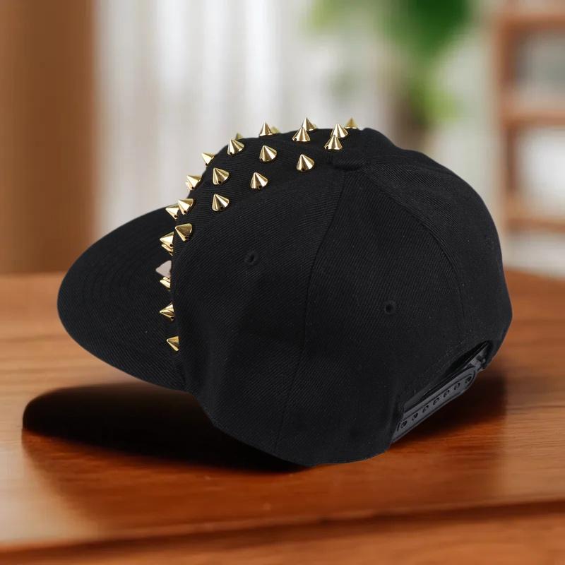 Men And Women's Rivet Flat Hat Punk Rock Hip Hop Stud Baseball Caps Y2K Outdoor Personalized Hat