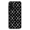 Capa de telemóvel - MANIACASE - Samsung Galaxy A27 - Silicone TPU - Padrão Nike LV - Fundo preto