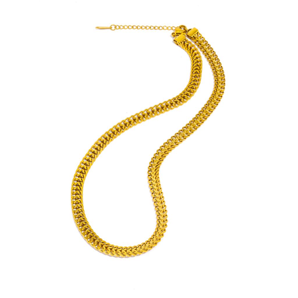 Stainless Steel Chunky Chain Necklace for Women, Gold Plated Vintage Retro Hypoallergenic Durable Jewelry Gift