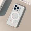 Color wave dot magnetic suction large hole, suitable for Apple 17pro mobile phone case 16plus15 transparent 14 female 13pro