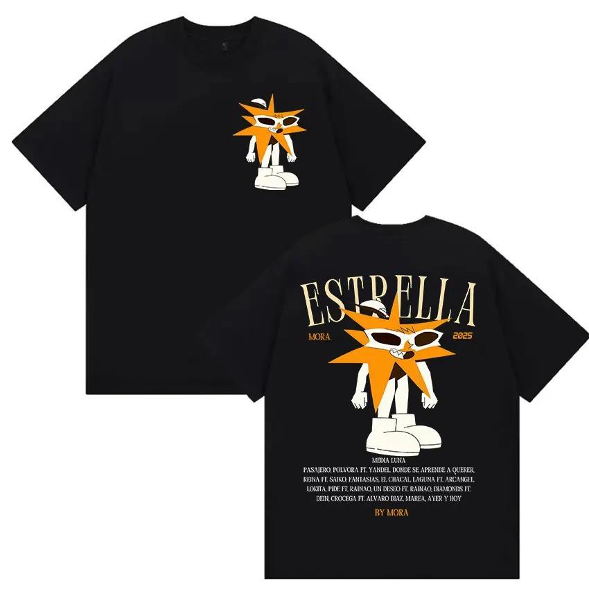 Rapper MORA Tour 2026 Merch T-Shirt Herren Damen Vintage Hohe Qualität Mode T-Shirts Hip Hop Kleidung Übergroßes Baumwoll-T-Shirt