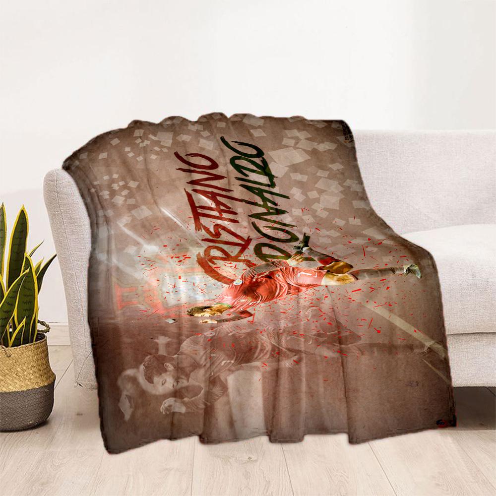 Cristiano Ronaldo Portugal Flag Blanket Soft & Cozy Great for Office Chair Bed Livingroom for All Occasions Modern Style