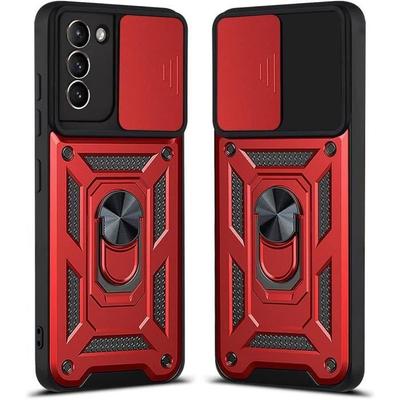 Protective Case - PROSHOP - for Samsung S21 Plus - Red - Rigid - Ring Stand