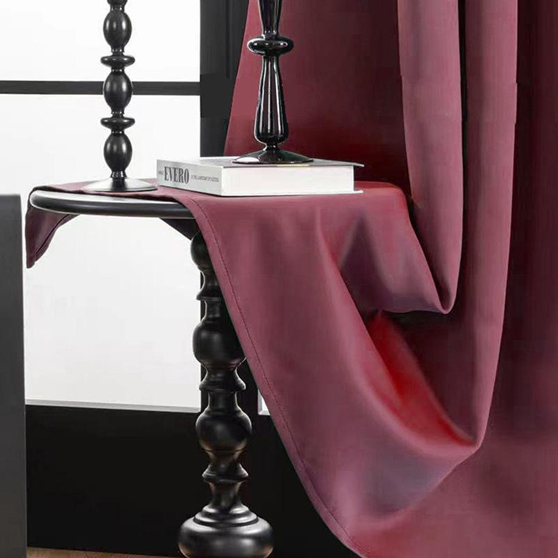 Vorhänge Nordisches Wohnzimmer Schlafzimmer Einfarbig Hochpräziser Verdunkelungsvorhang Fertigprodukt