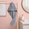 Hair Drying Towel with Button, Super Absorbent Coral Fleece Hair Towel, Skin-friendly Bath Turban for Women, Comfortable Hair Wrap for Long Hair