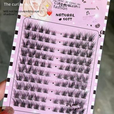 Menglash Fox Serisi Doğal Eğik Uçan Takma Kirpikler - Barbie Çizgi Film Tek Öbek Bölümlü Kirpikler