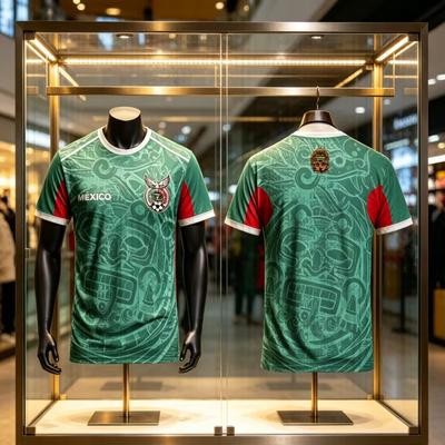 2026 Men's Mexico Football Soccer with A Crew Neck Training Uniform Sports Jerseys Breathable Quick-dry T-shirt Men's Women Tees