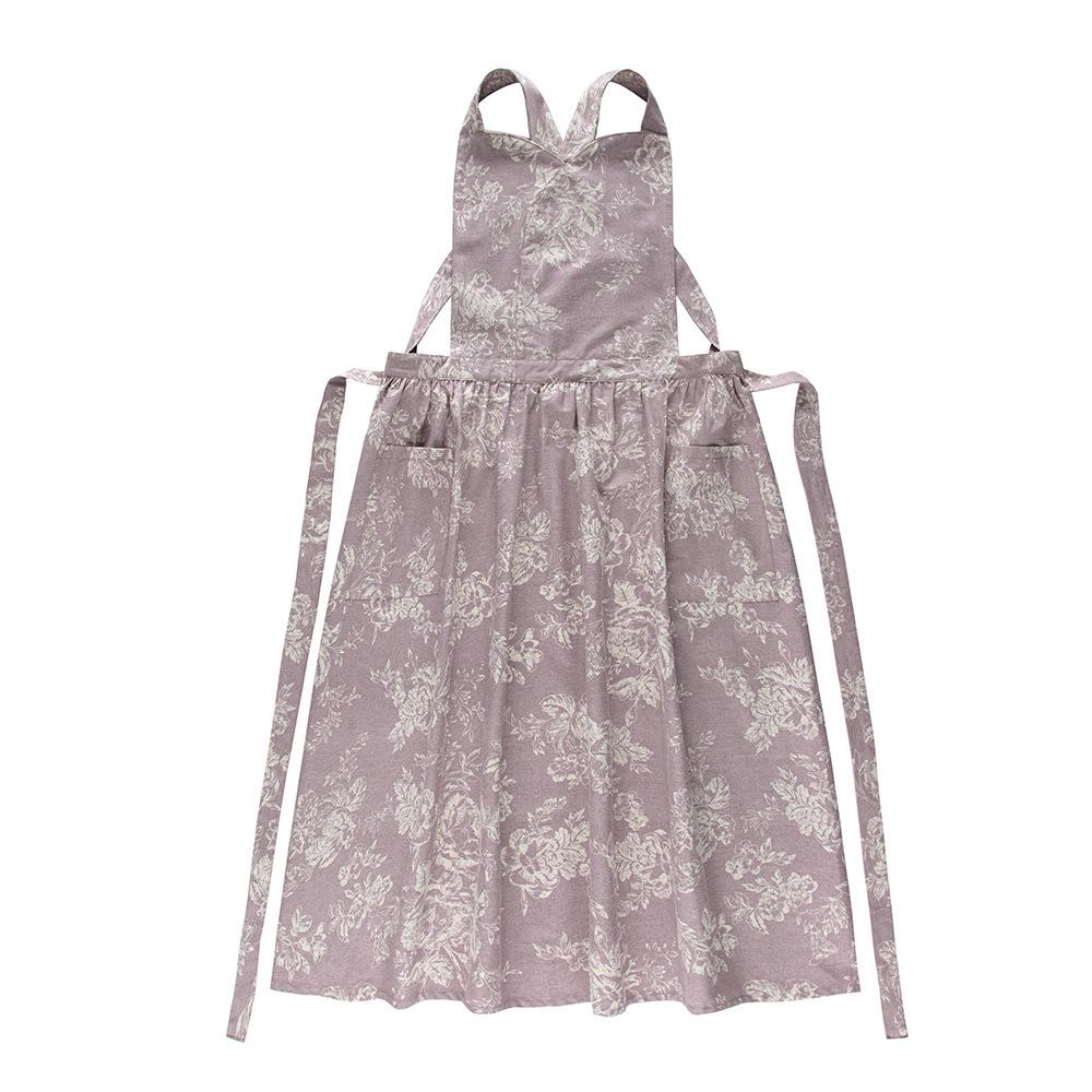 Cotton Linen Waterproof Apron - Japanese Korean Style Kitchen Vest Waist Uniform