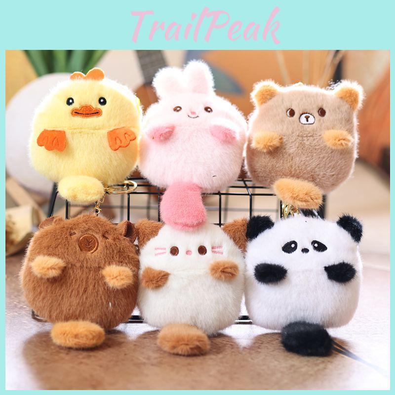 Plush Capybara Panda Keychain Animal Pendant Soft Stuffed Doll Kids Toy Gift