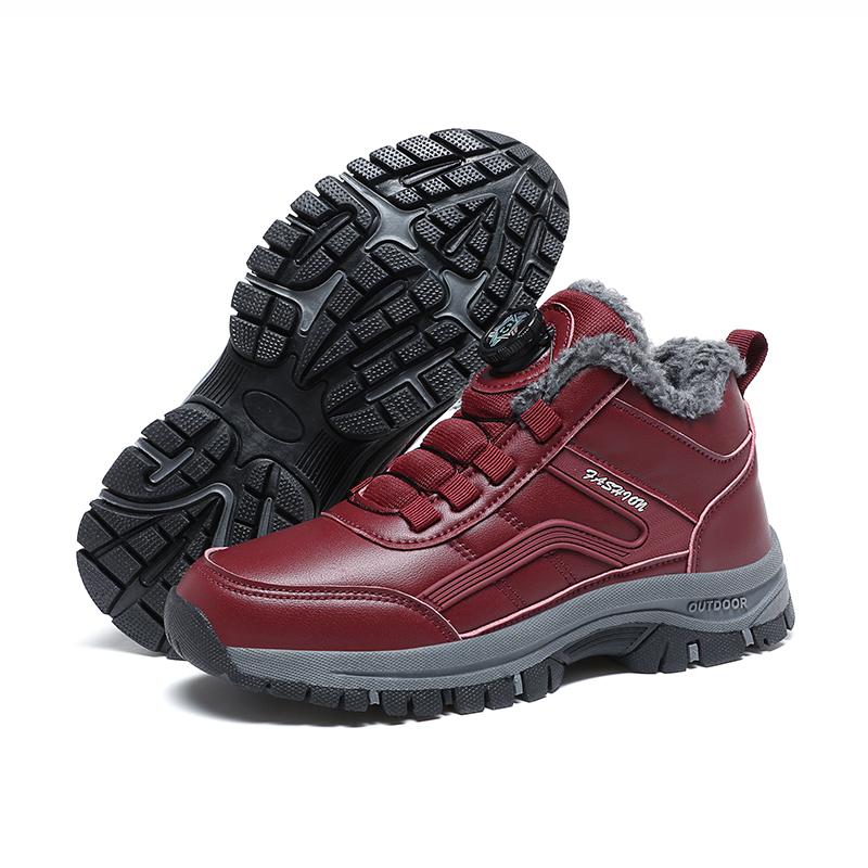 2024 Waterproof Winter Men Women Sneakers Original Leather Warm Snow Boots Men Work Casual Shoes High-top Non-slip Ankle Boots