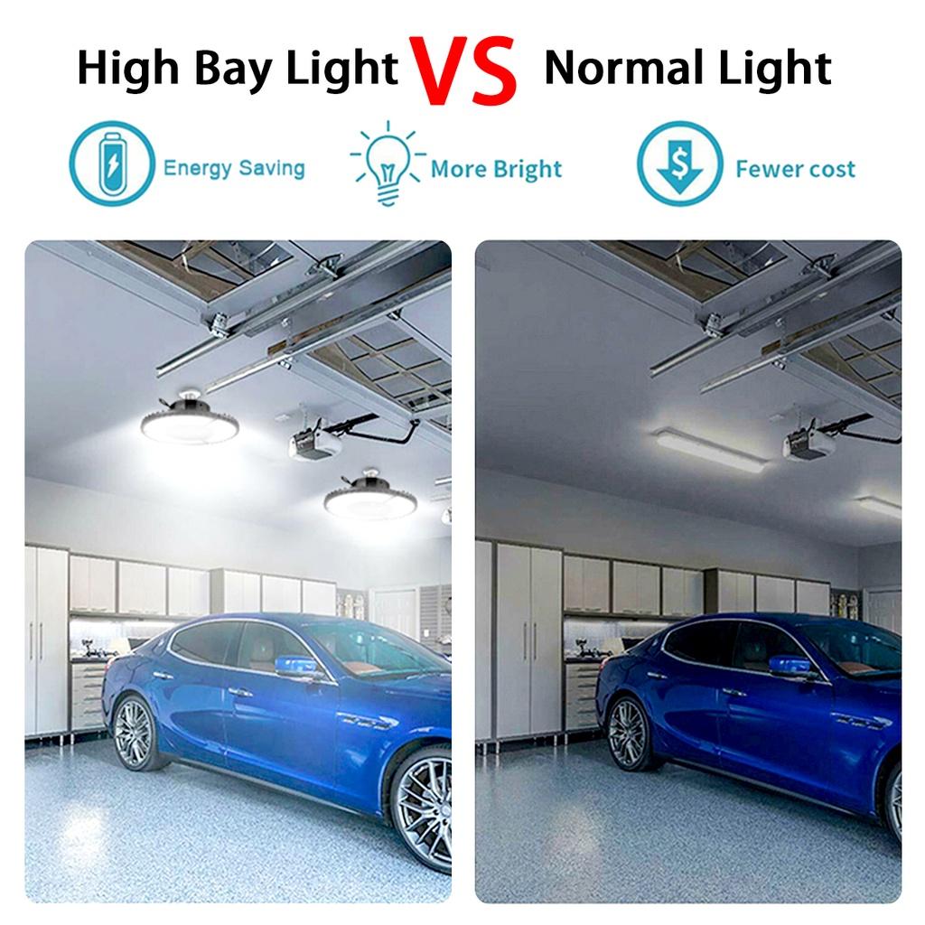 300W/200W 13500LM 315LED Pliable UFO LED High Bay Lights Lumière LED de Garage Éclairage Industriel Entrepôt Lampes LED High Bay