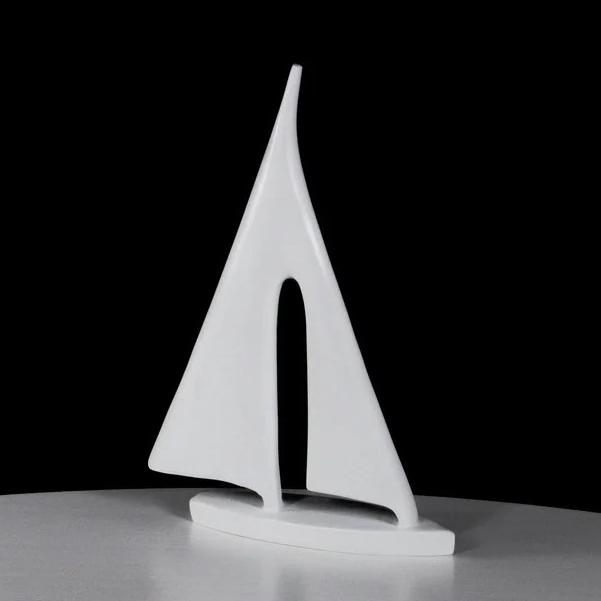 Ship Decorative Figurine White Large 28cm - Sailboat, Boat, Yacht