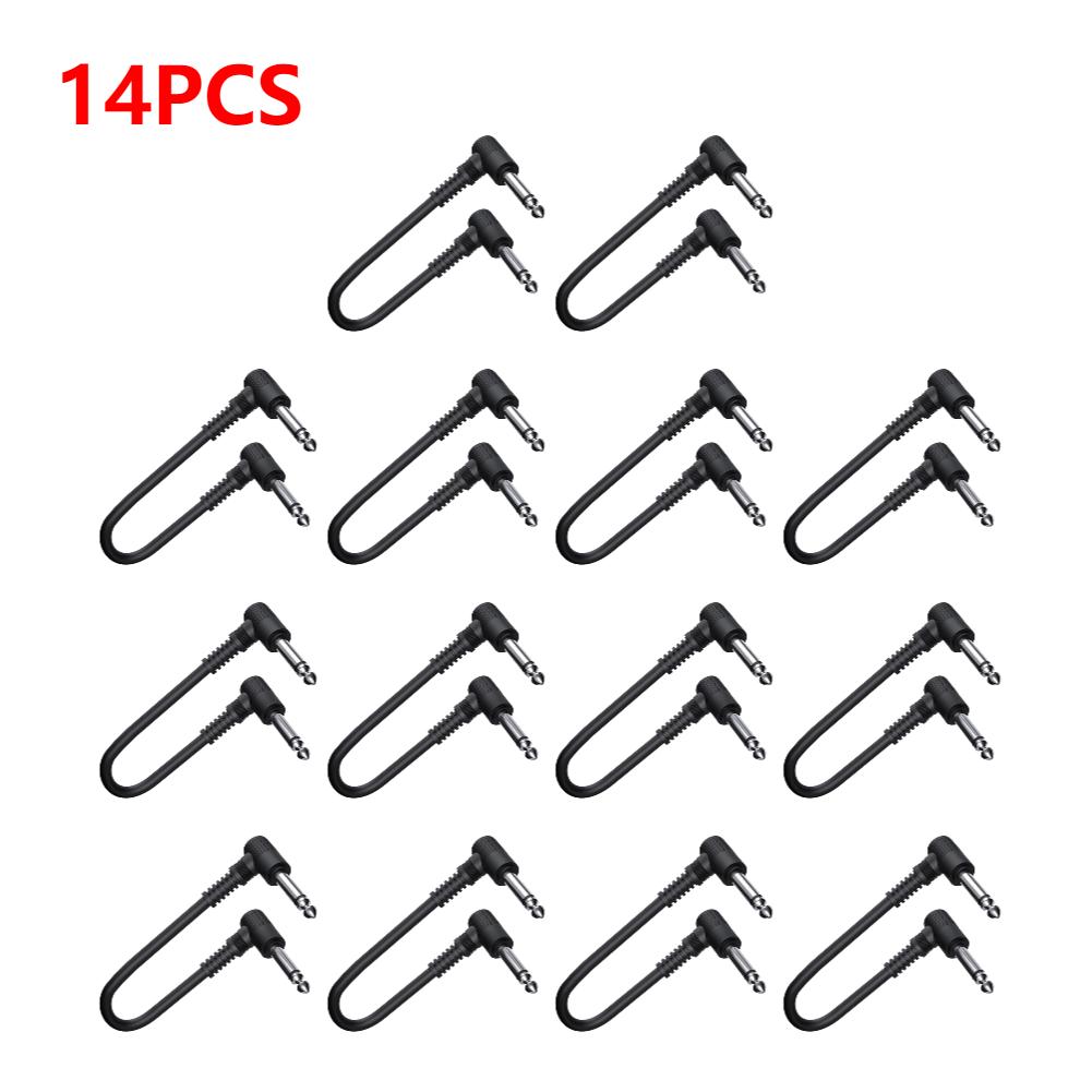 20-4PCS 15cm 6.35mm Lightweight Guitar Electric Effect Pedal Cable Amplifier Patch Cord Guitar Bass Guitar Music Accessories