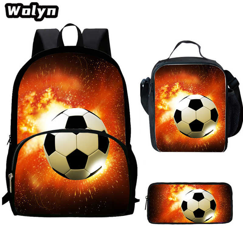 Football School Bag High Definition Waterproof Printing Multi-Functional Load Reduction Ridge Backpack