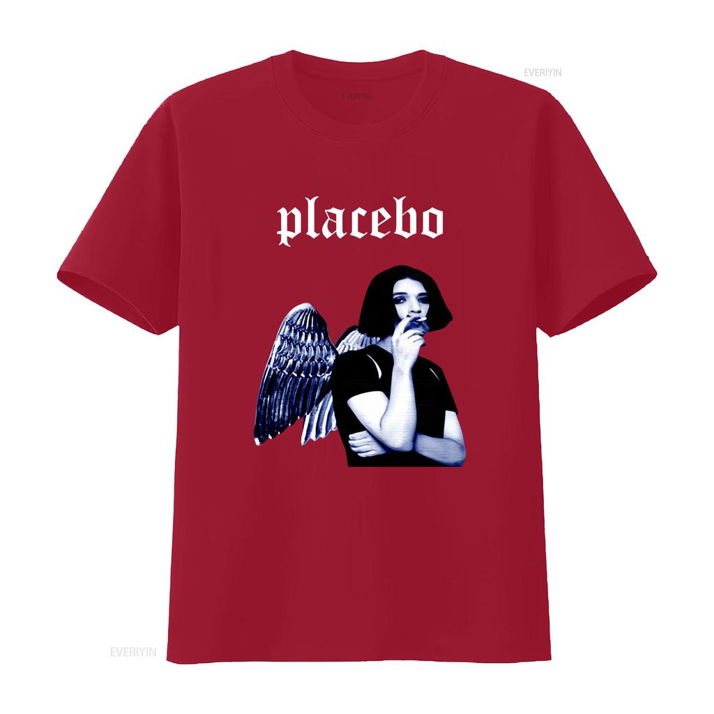New Placebo Rock Band T Shirt for Fans with Angel Wings Print S 5XL BI04123 Vintage Washed Fashion Graphic Designer Clothes