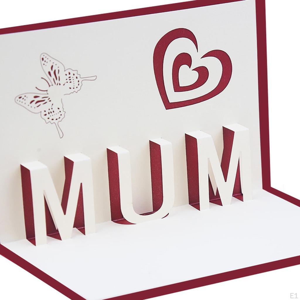 Mother's Day Card, 3D Greeting Birthday Card for Mom from Daughter Son