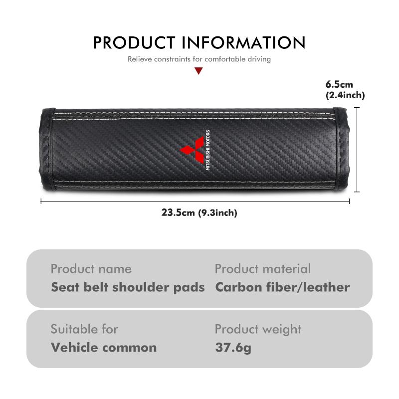Car Logo Seat Belt Cover Shoulder Strap Protector Pads Interior Accessories For Mitsubishi Outlander Pajero Sport Lancer EX ASX