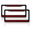 2pcs Metal Red Line Car SUV License Plate Frame Tag Covers Black for Honda