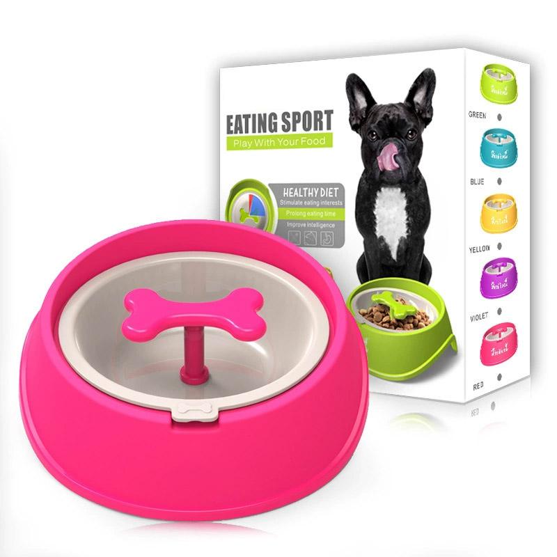 

Dog Slow Feeder Bowl Anti Choking Rotating Bone Design Pet Feeding Dish for small and large dog food bowl cat bowl anti-choking розовый