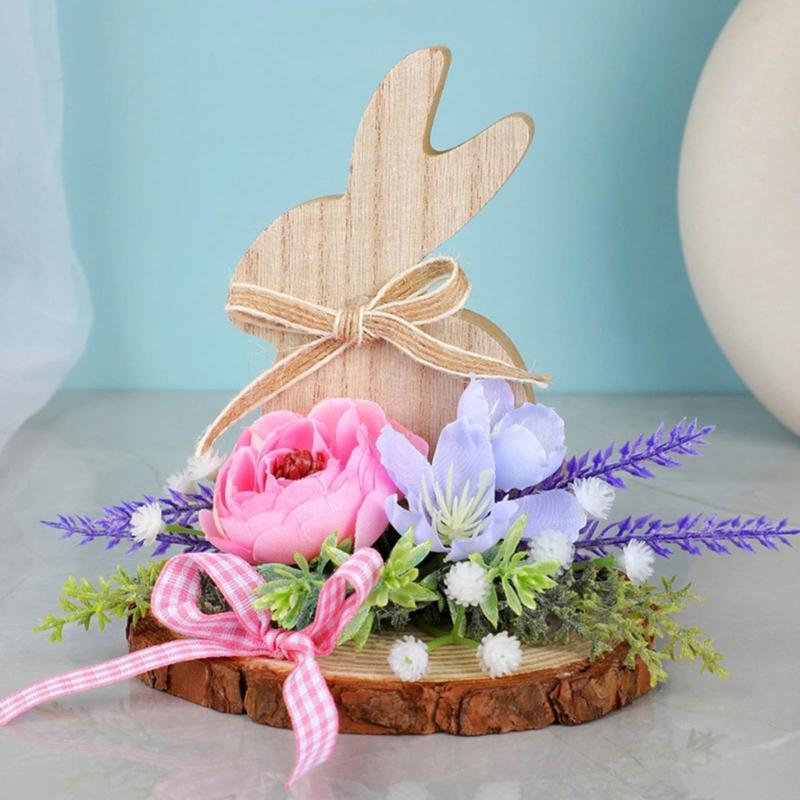 Holz Osterhase Skulptur Tierfigur Ornament Frühling Heimdekoration Für Kaminsims Bücherregal Tischplatte Display