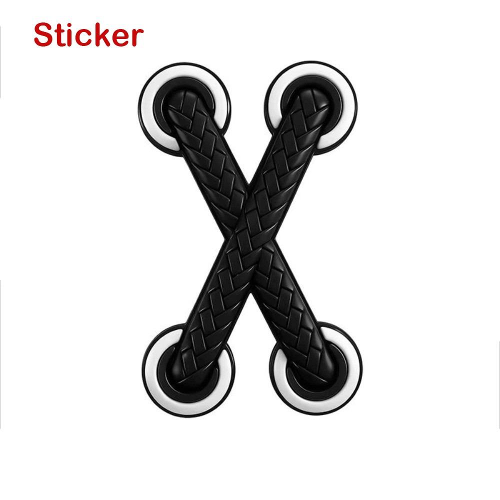 New PVC Car Motorcycle Decals Multicolor 3D Cross Car Stickers 3D Shoe Lace Decoration Adhesive Auto Decals Trucks