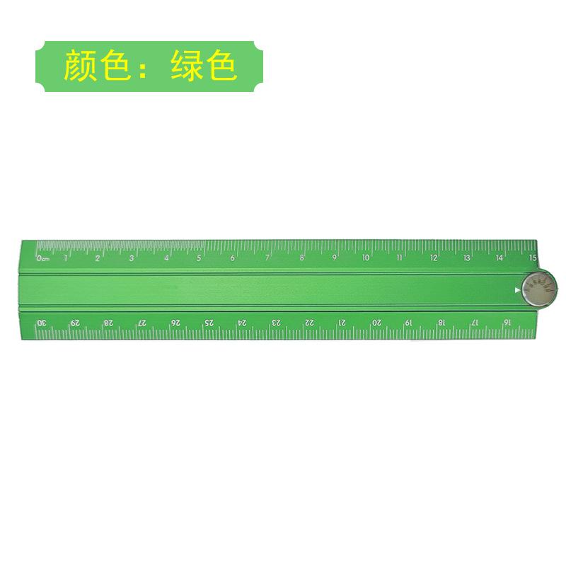 Aluminum Folding Ruler 30cm Multi-functional Metal Measuring Tool Compact Drawing Carpentry DIY Ruler Easy Storage for Children