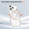 Crystal Clear Magnetic Case With 360 Rotating Kickstand Airbag Shockproof 3D Color Strip For iPhone 12 To 17 Pro Max Wireless Charging