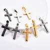 Vintage Stainless Steel Cross Pendant Necklace for Women Men Religious Christ Charm Chain Christian Faith Prayer Metal Jewelry