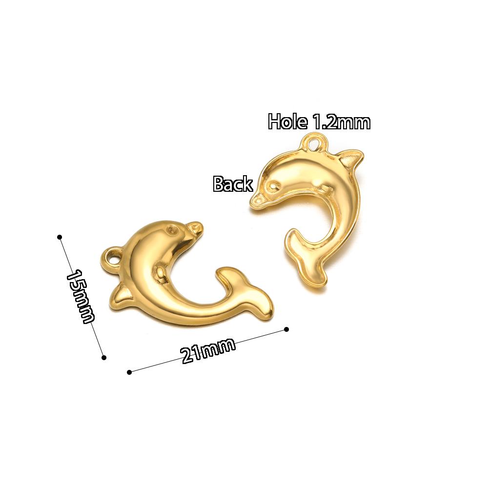 5Pcs Summer Ocean Dolphin Seahorse Crab Turtles Stainless Steel Pendant for DIY Earrings Making Necklace Bracelet Accessories