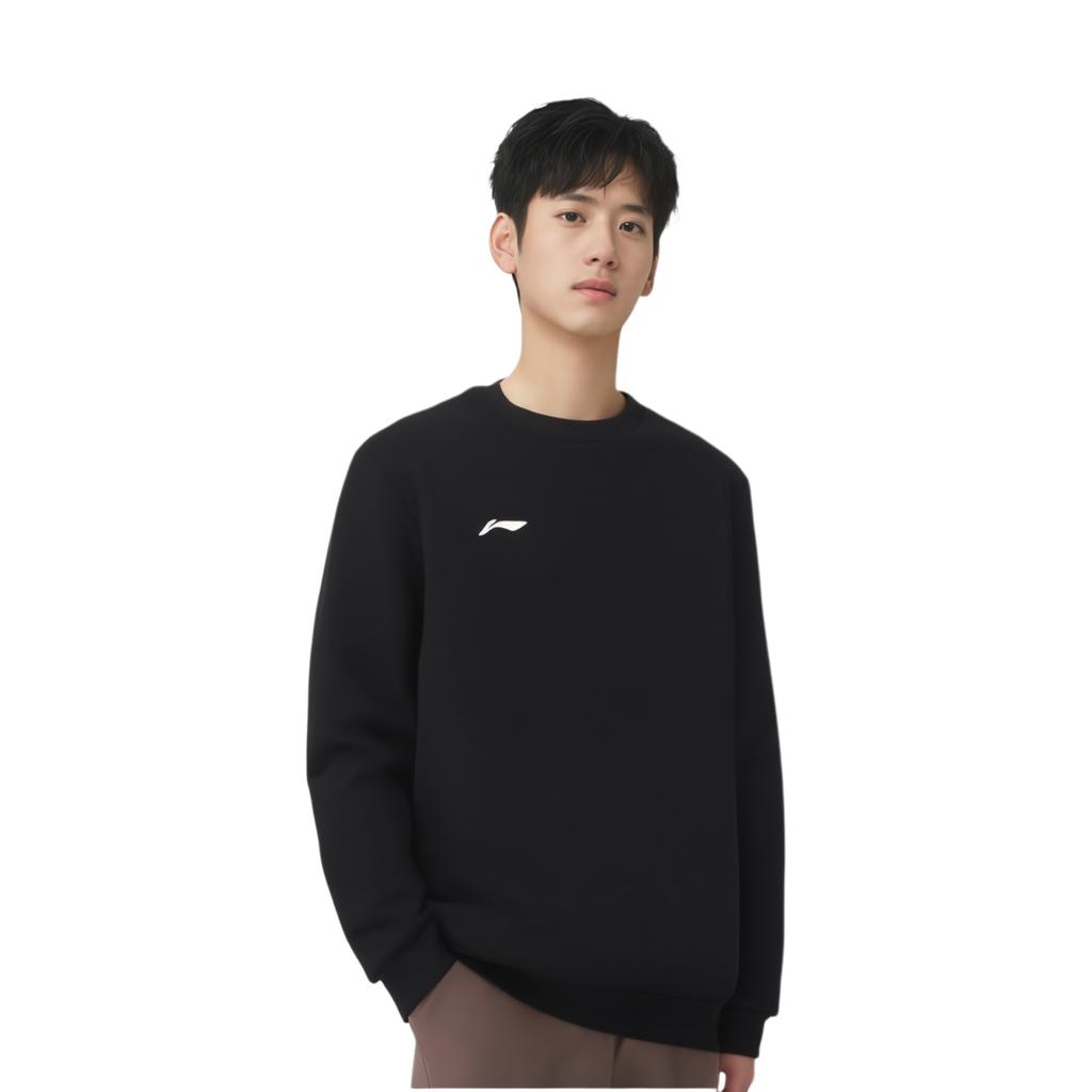 Li Ning Sweatshirts Men's Black Crew Neck Moderate AWDUB25-1