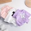 Girls Summer Thin Short Sleeved Candy Colored Simple Cotton Mesh Bow Children's Short Sleeved Sweet T-shirts Baby Princess Tops